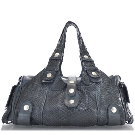 CHLOE Python Silverado Shoulder Bag Blue